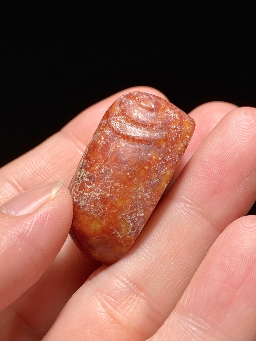 文化期 红沁 玉蚕 玉蝉蛹 把件 挂件