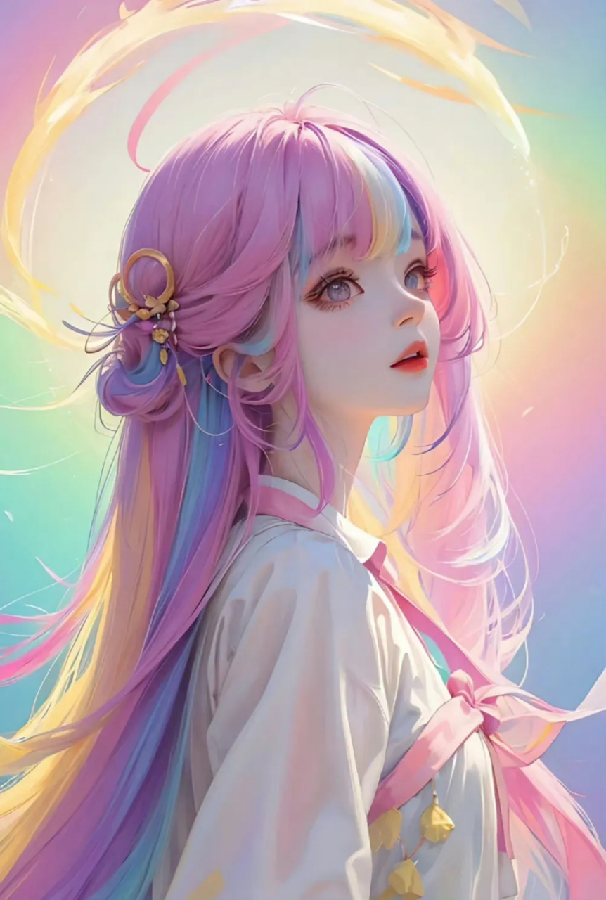 彩虹色头发的女孩!会吸引住你吗