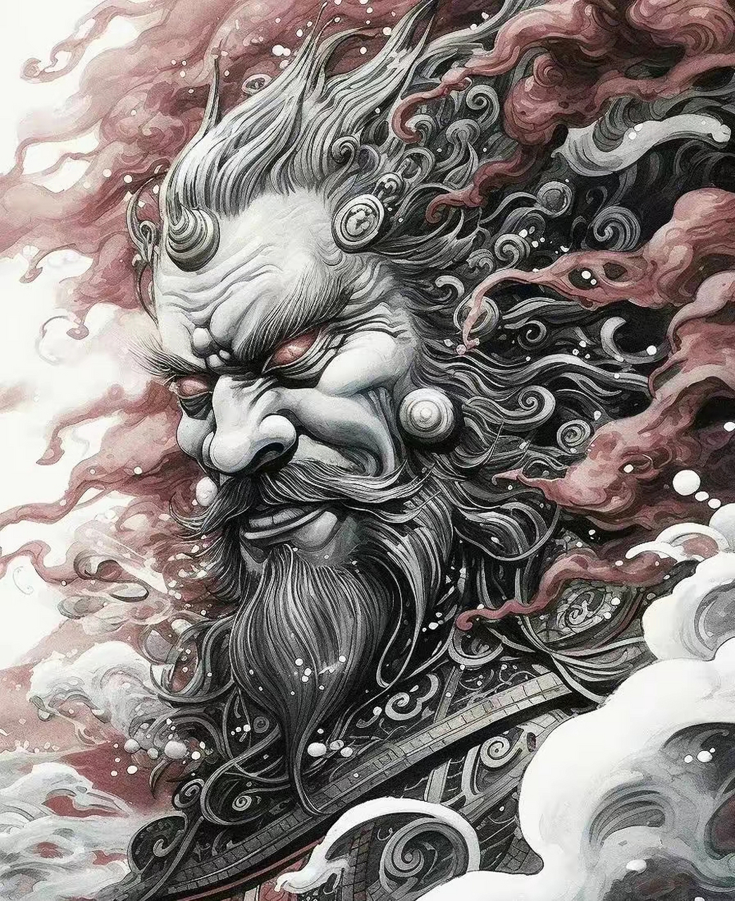 一组ai生成的鬼神人物插画,融合了传说与现实,by 黑天使