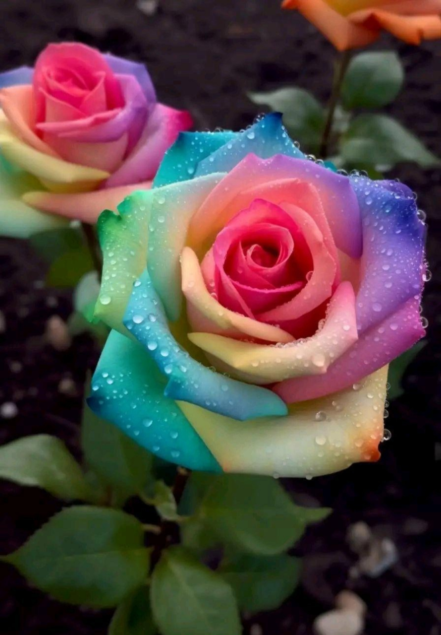 美花分享:七彩玫瑰