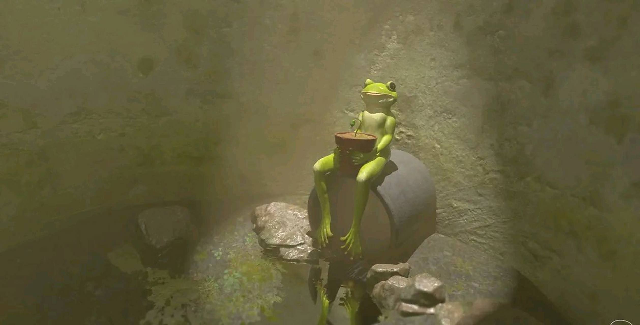 "要不要下来乘凉?"青蛙出声邀请.