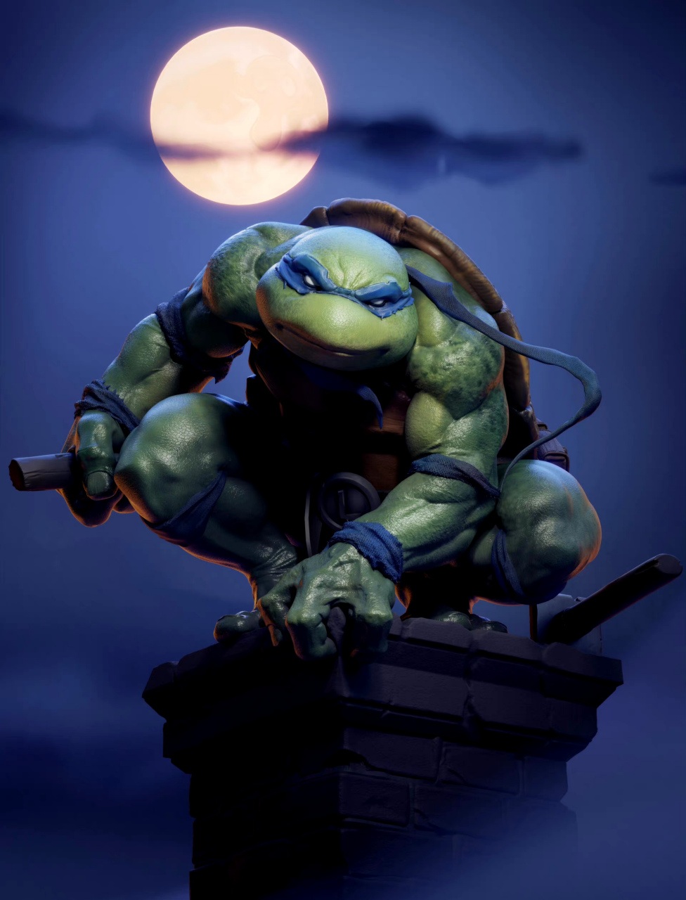 建模欣赏:《忍者神龟》莱昂纳多,by viktor berendeev.