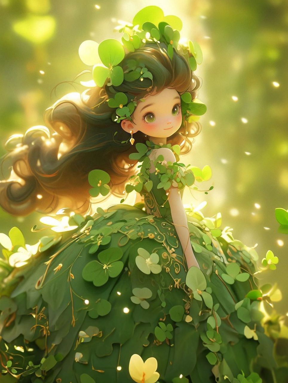 森林里的绿色精灵,它生长在茂密的树枝和嫩绿的草丛之间,当阳光洒在