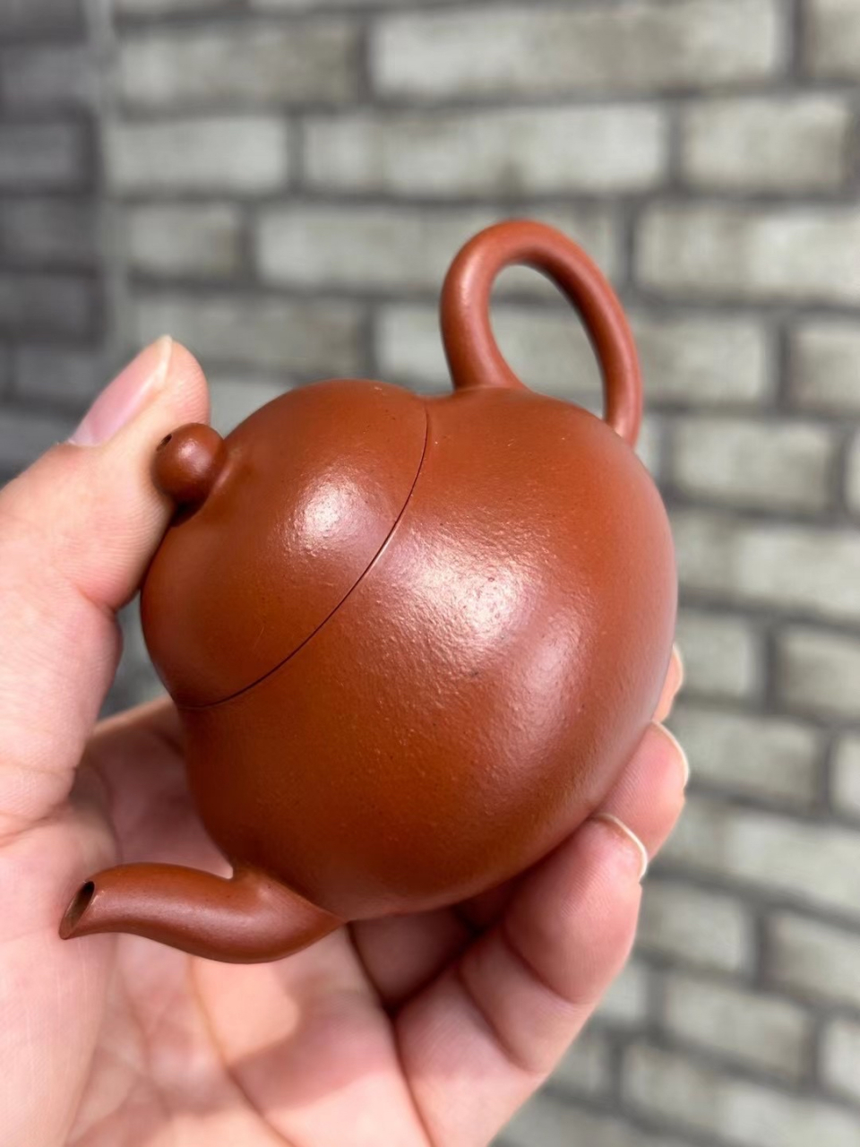 梨型壶, 实力派陶手许跃峰作品 原矿小煤窑朱泥,全手工制,容量100cc,7
