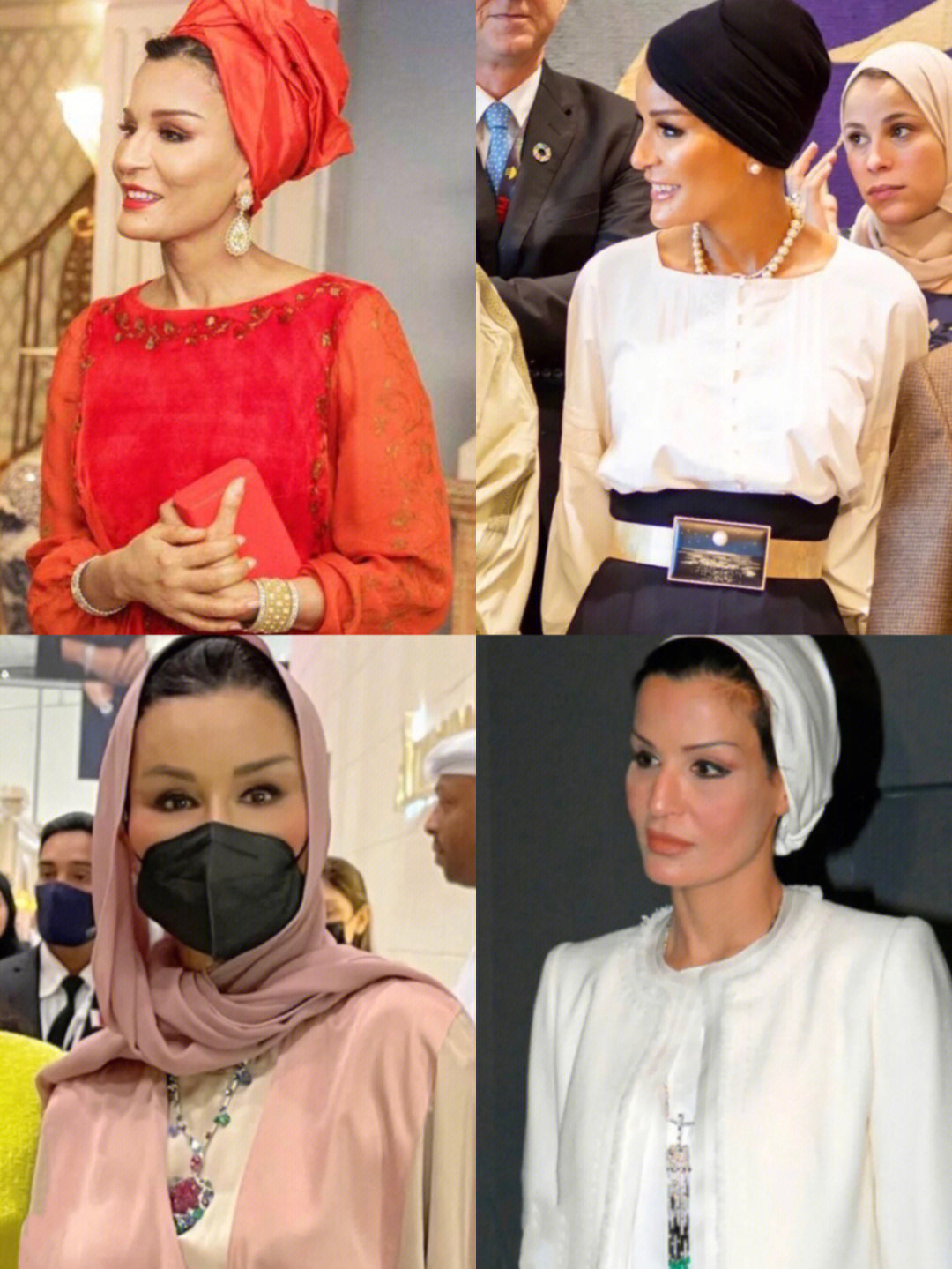 被"卡塔尔"太后圈粉了:衣服永远成套,裙子过膝,美得高级贵气