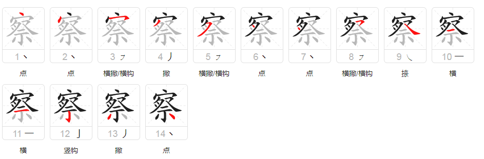 警察的笔画怎么写?