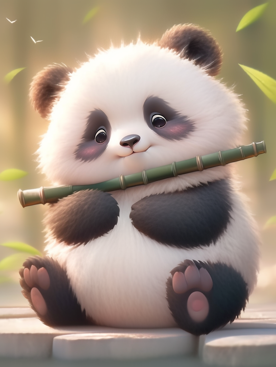 好看熊猫吃竹子图片