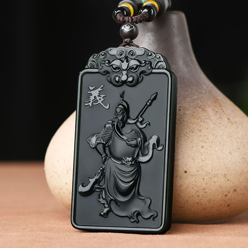 和田玉关公墨玉