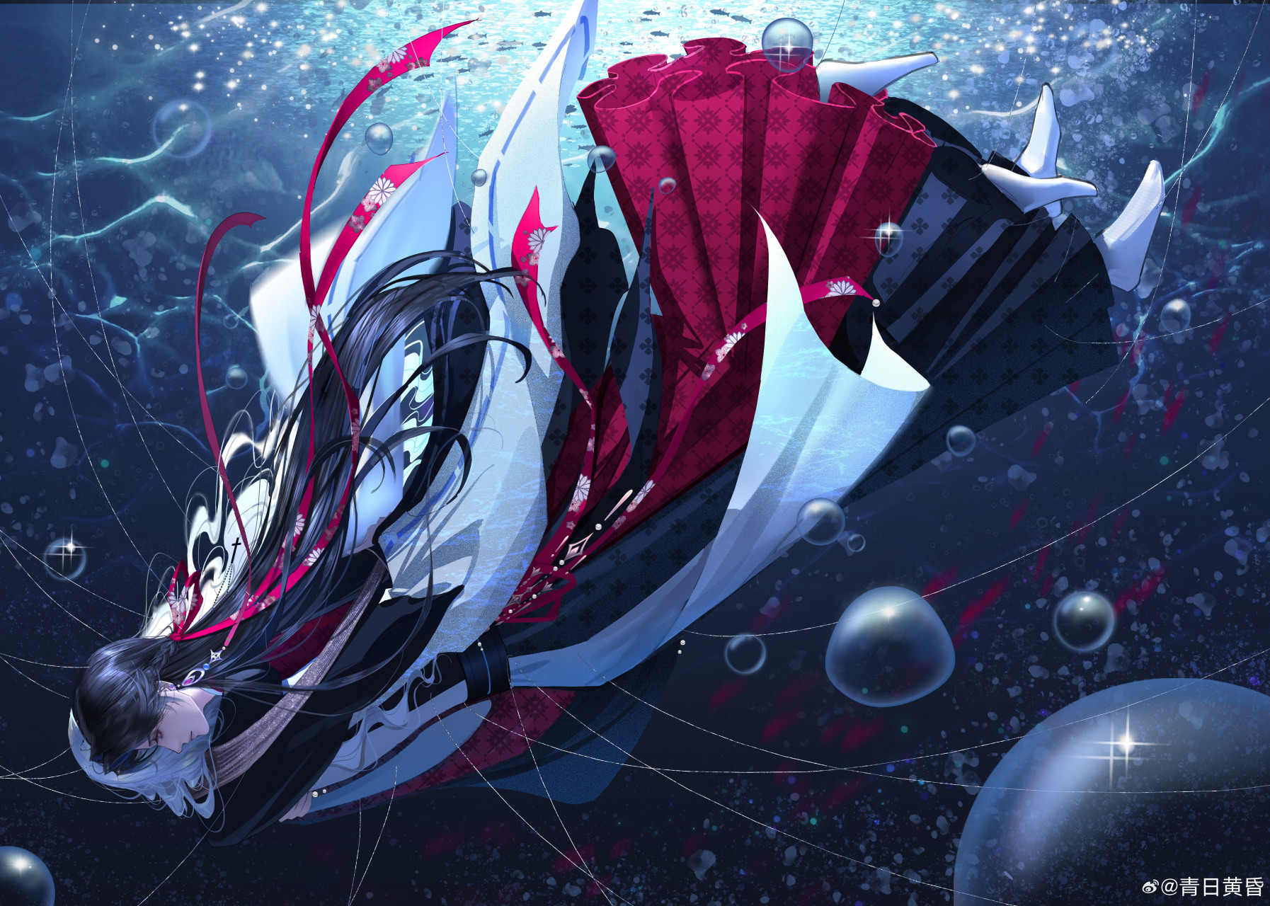 我在惊悚游戏里封神# 他银蓝色的眼睛被层层丝线蒙