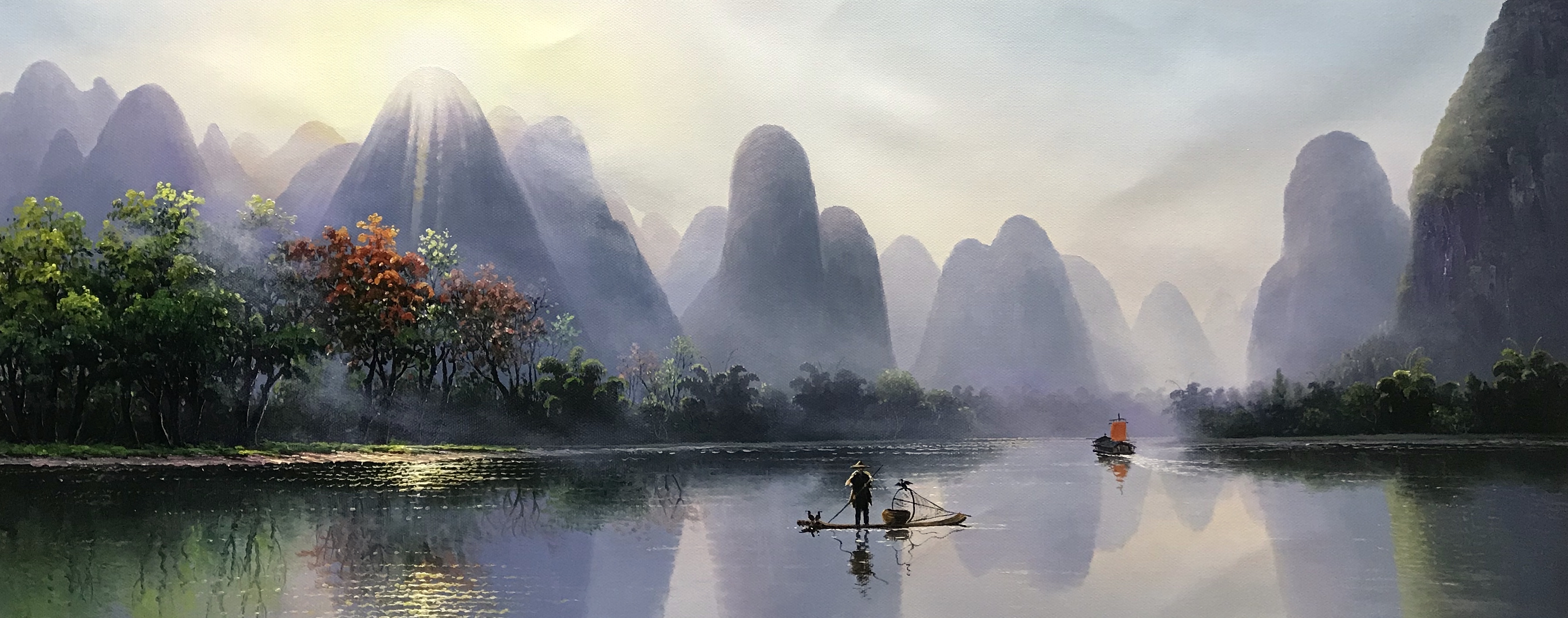 龙蟠桂林山水风景油画作品集