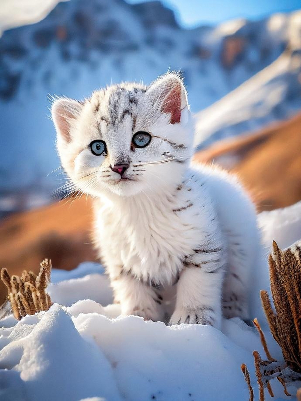 呆萌呆萌的雪豹宝宝