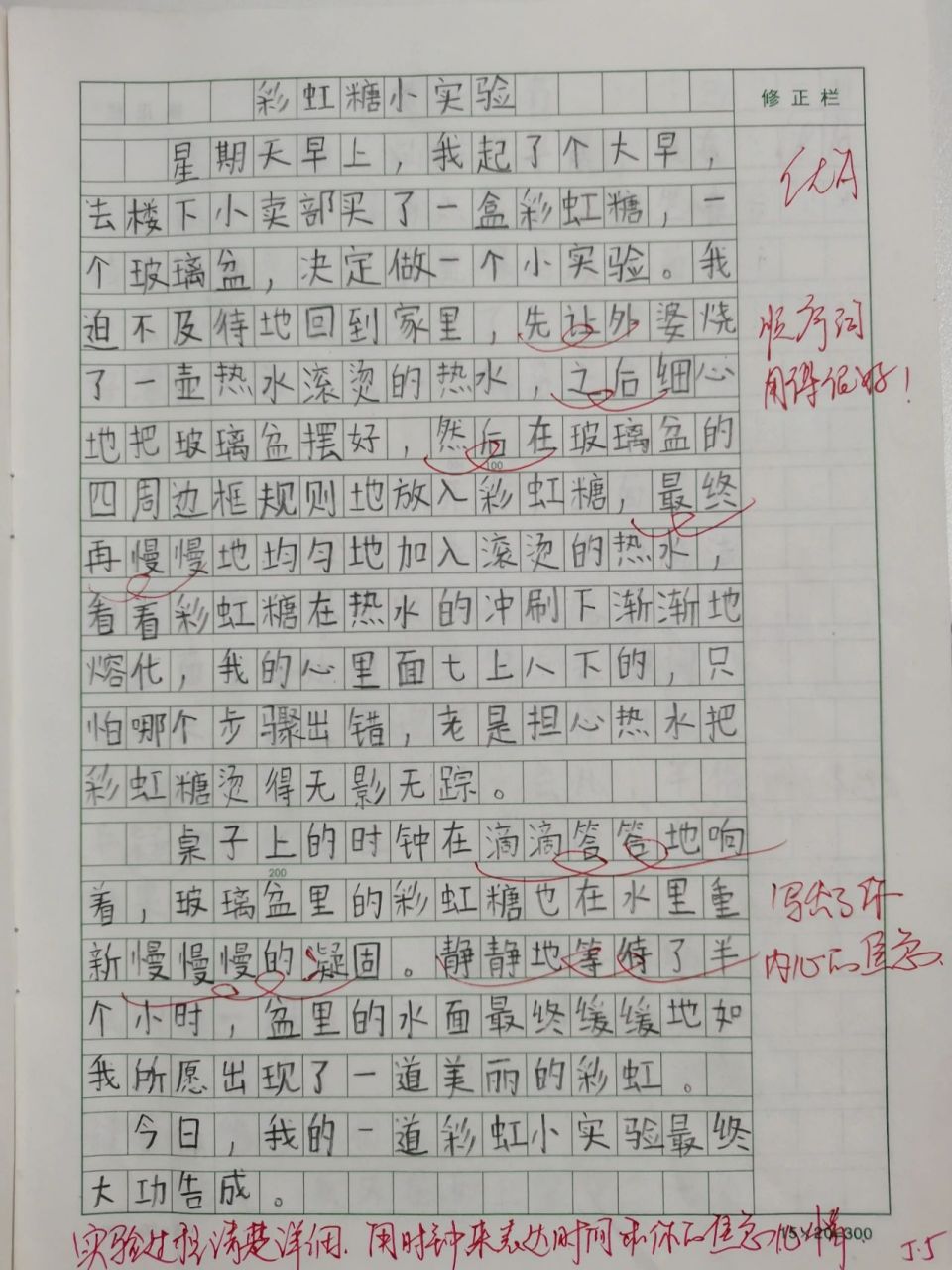三年级彩虹糖小实验300字作文