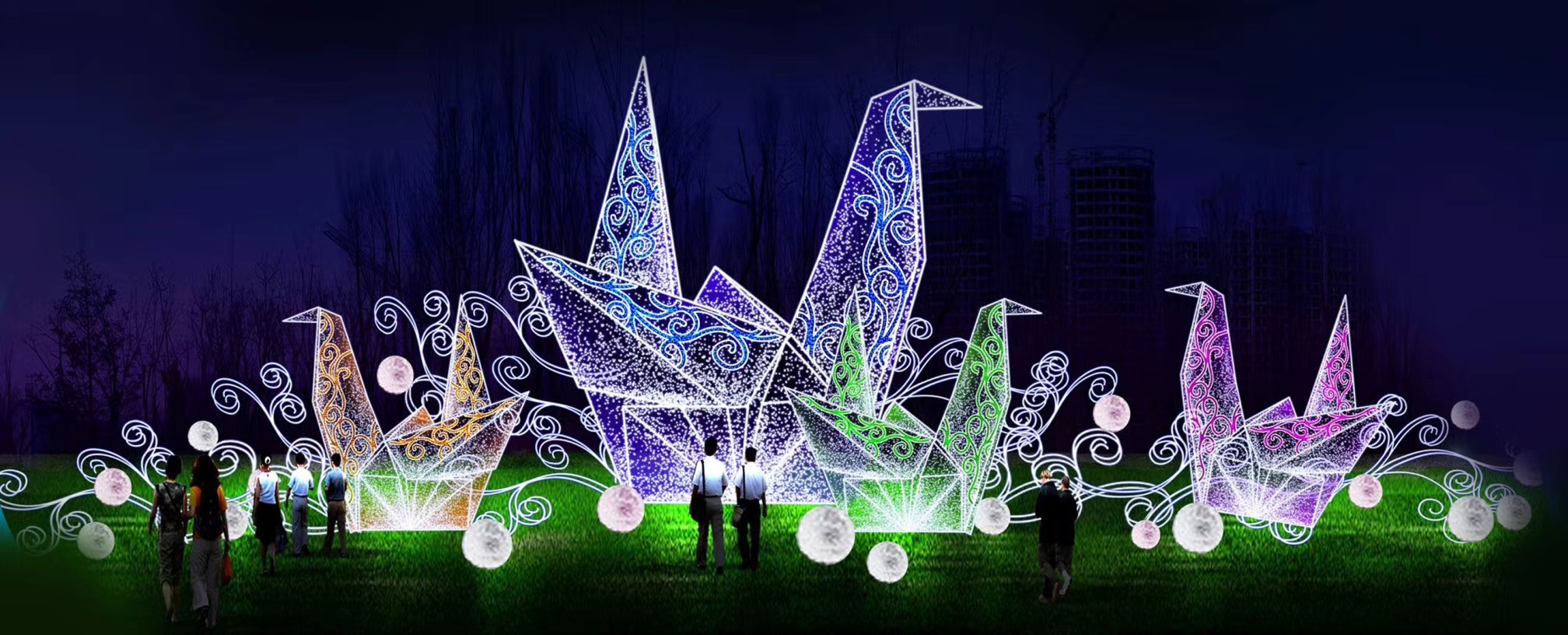 灯光造型,灯光节灯会,夜游亮化灯光秀