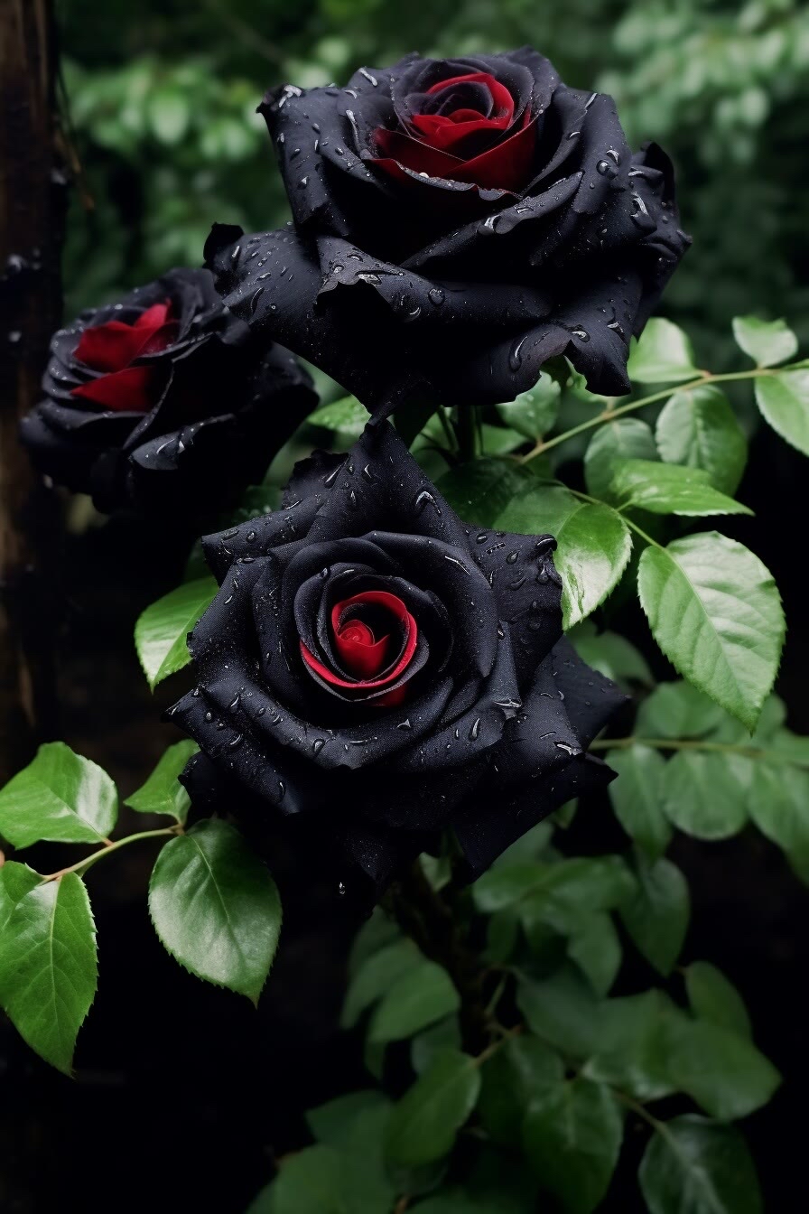 黑色玫瑰图片手机壁纸图片