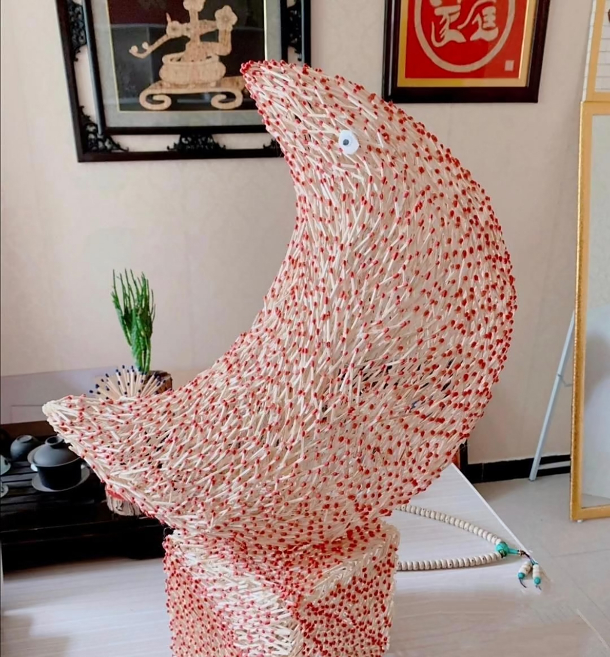 网友们用火柴自制的工艺品,太有才了