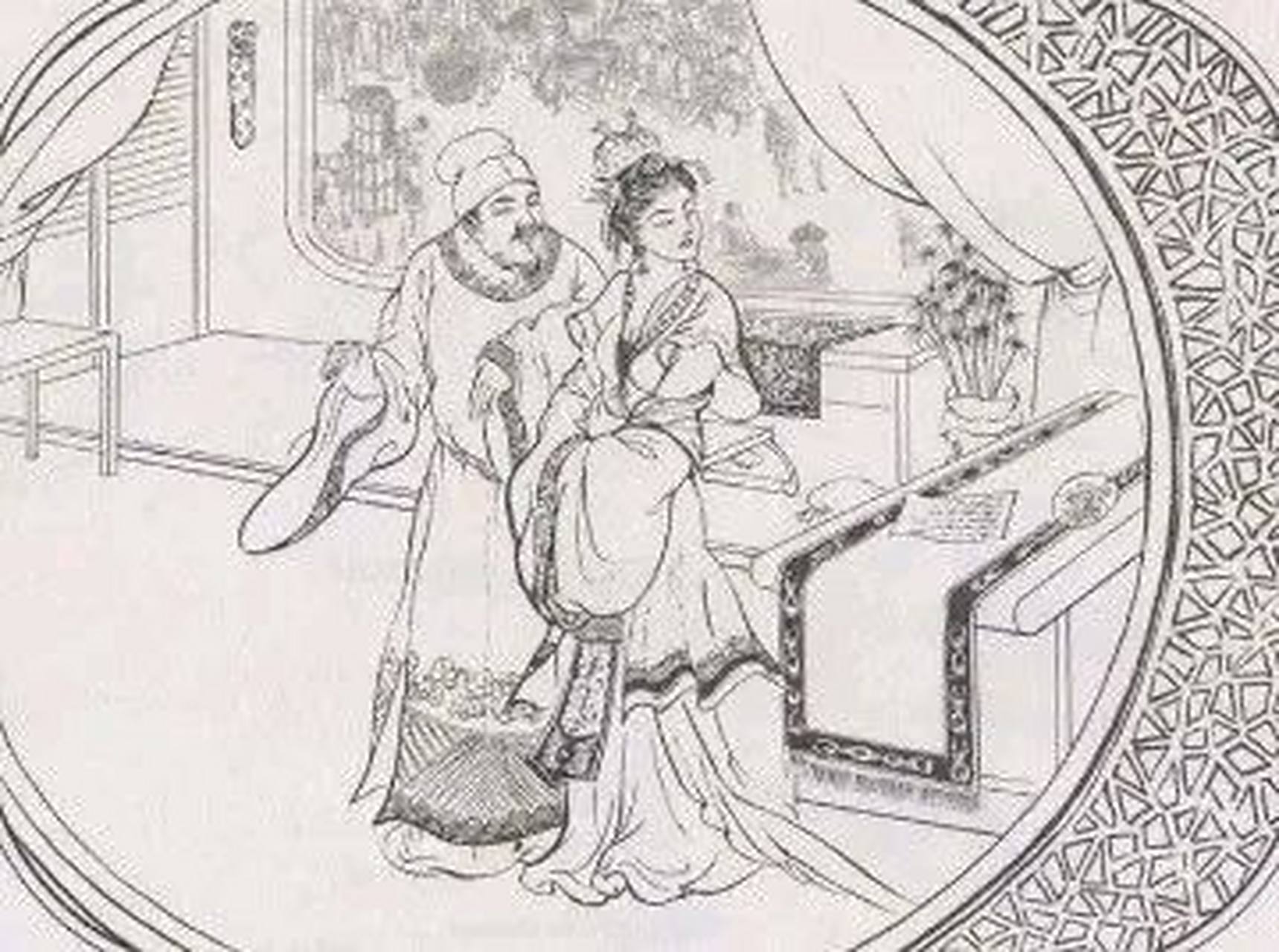 名妓李师师想着宋徽宗晚上不会再来找自己,于是就约了老相好周邦彦