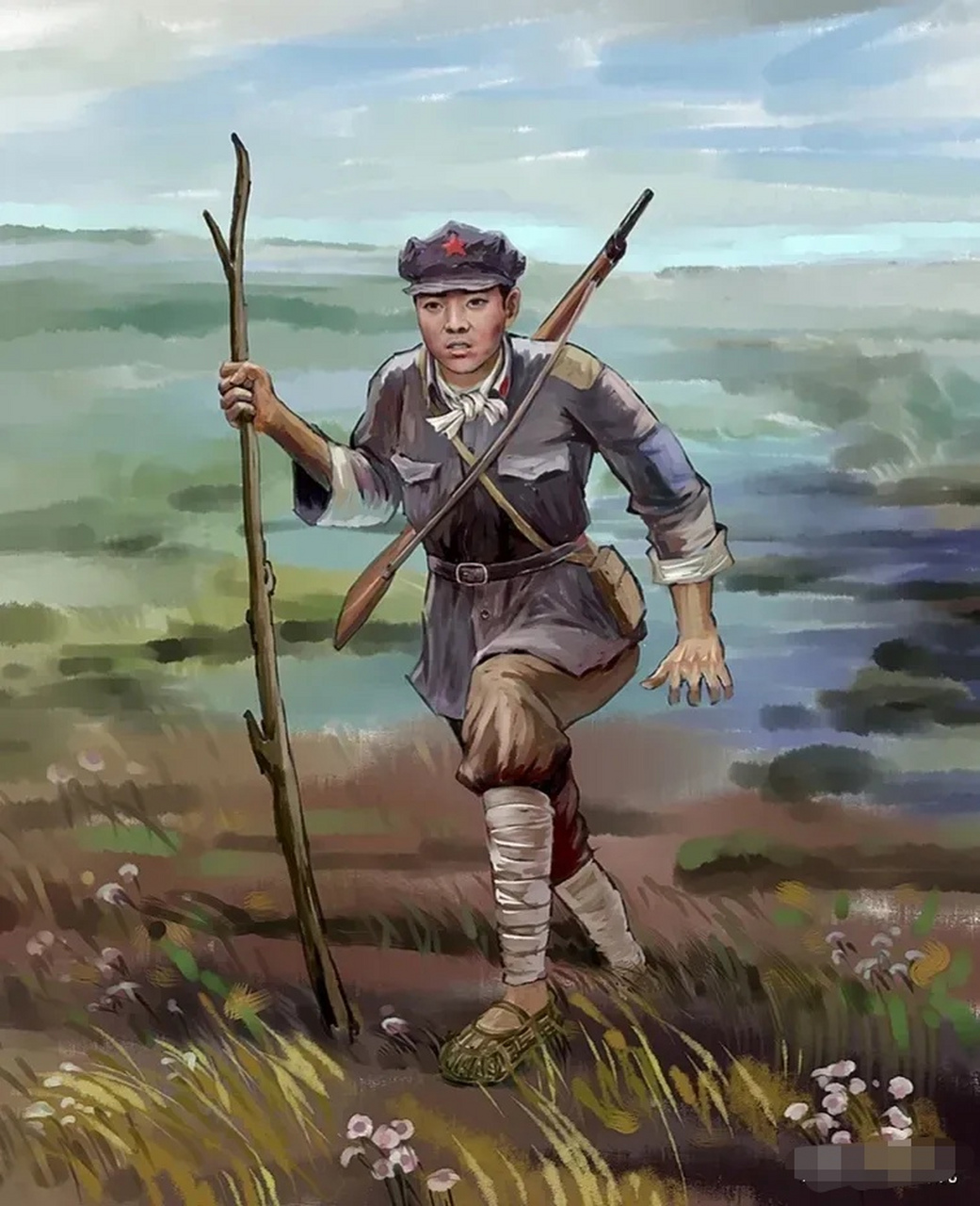 这个小战士名叫罗玉琪,参军后由于年龄小,被安排在红四方面军新