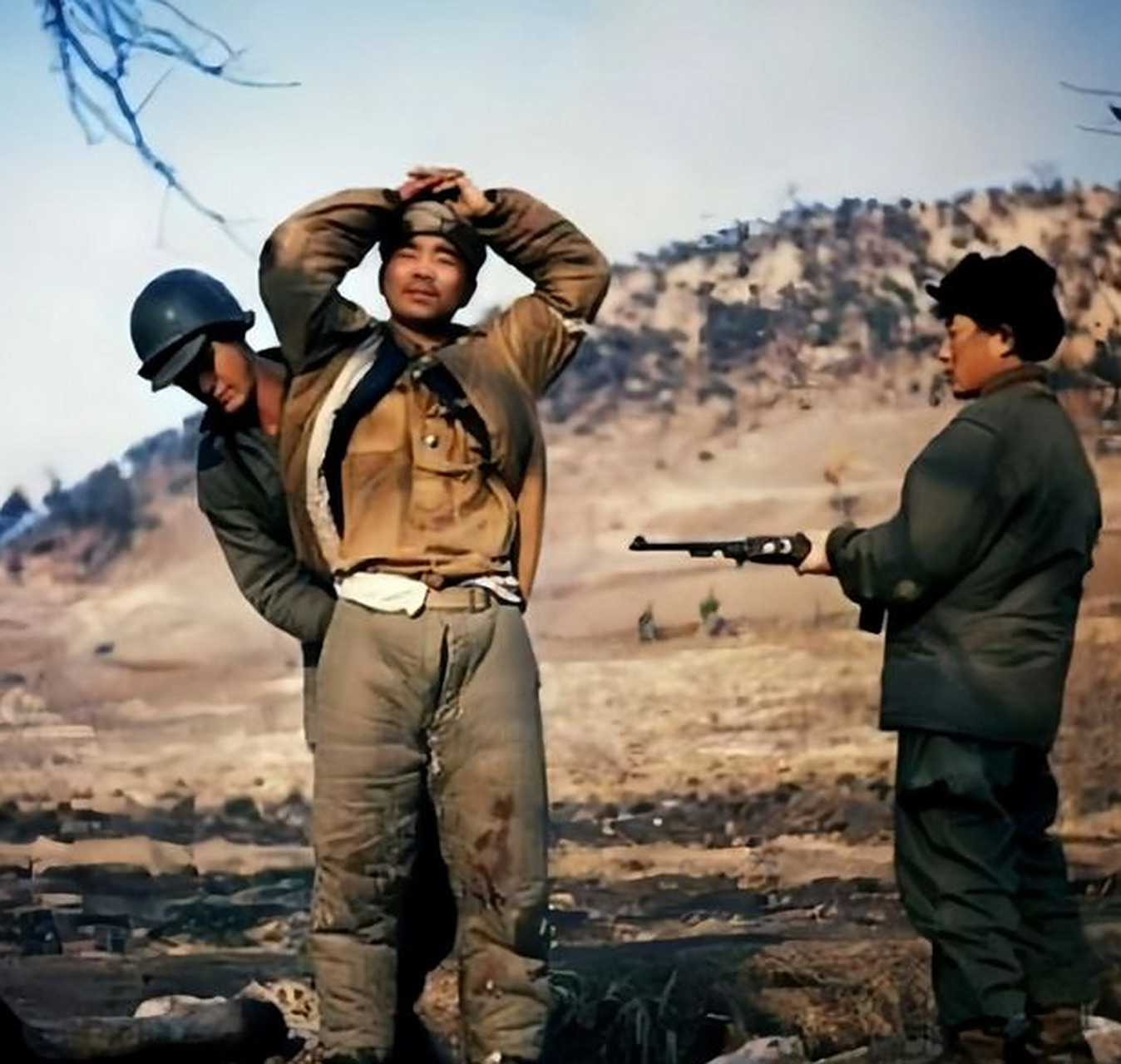 朝鲜战争中被俘的朝鲜兵的老照片,被俘的朝鲜兵或者志愿军主要被关押