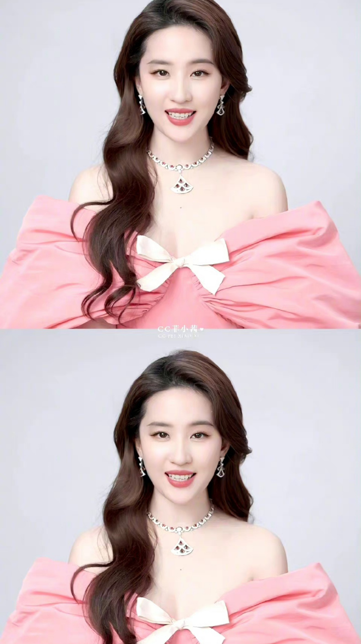 刘亦菲抹胸蝴蝶结粉裙# 刘亦菲出席活动身穿抹胸蝴蝶结粉裙,整个人看