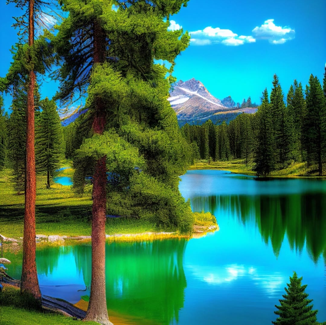 湖水的蓝绿色,像一块纯净的翡翠,倒映着天空和山林的模样