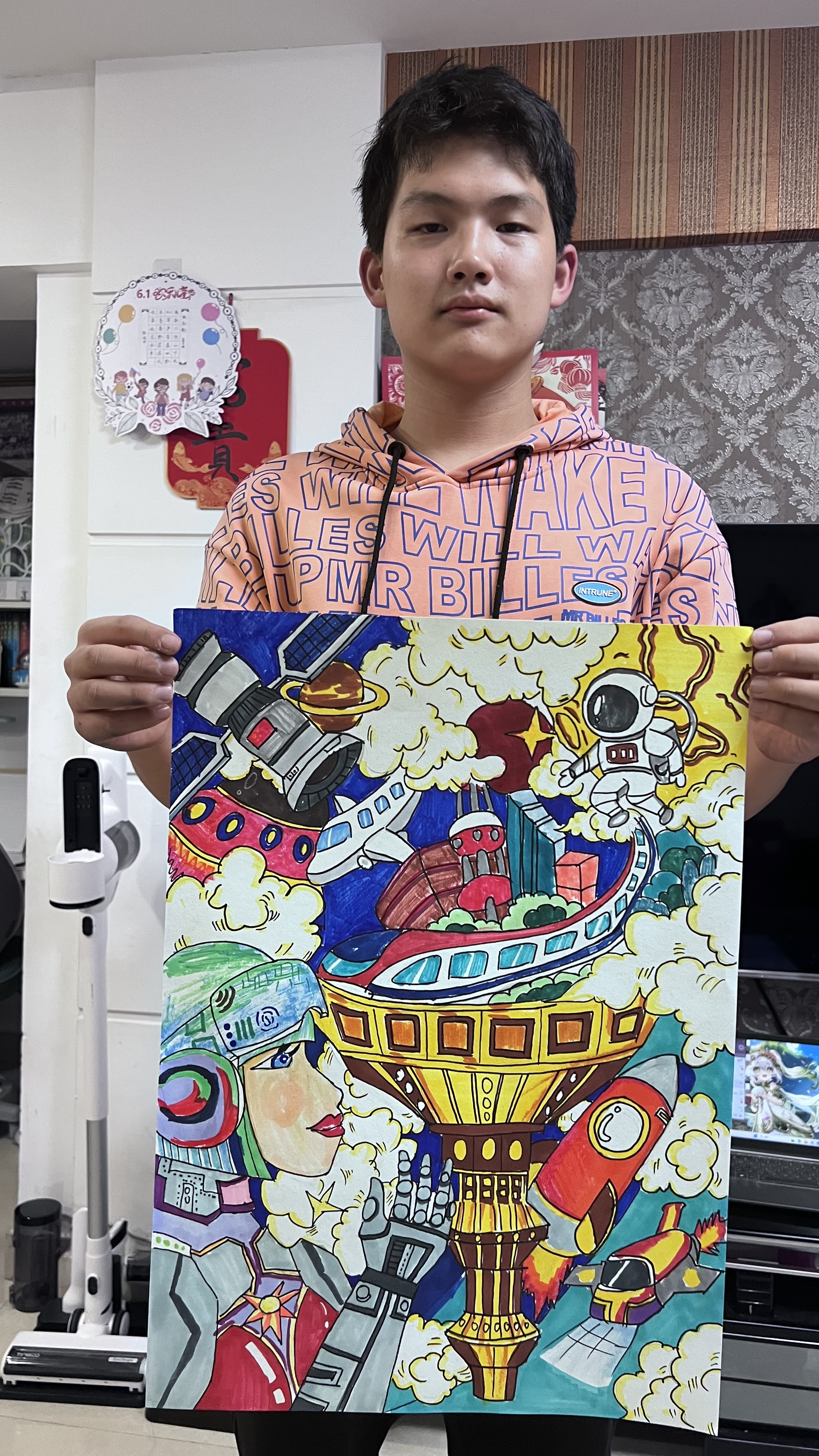 科幻画比赛作品,小凯同学努力了