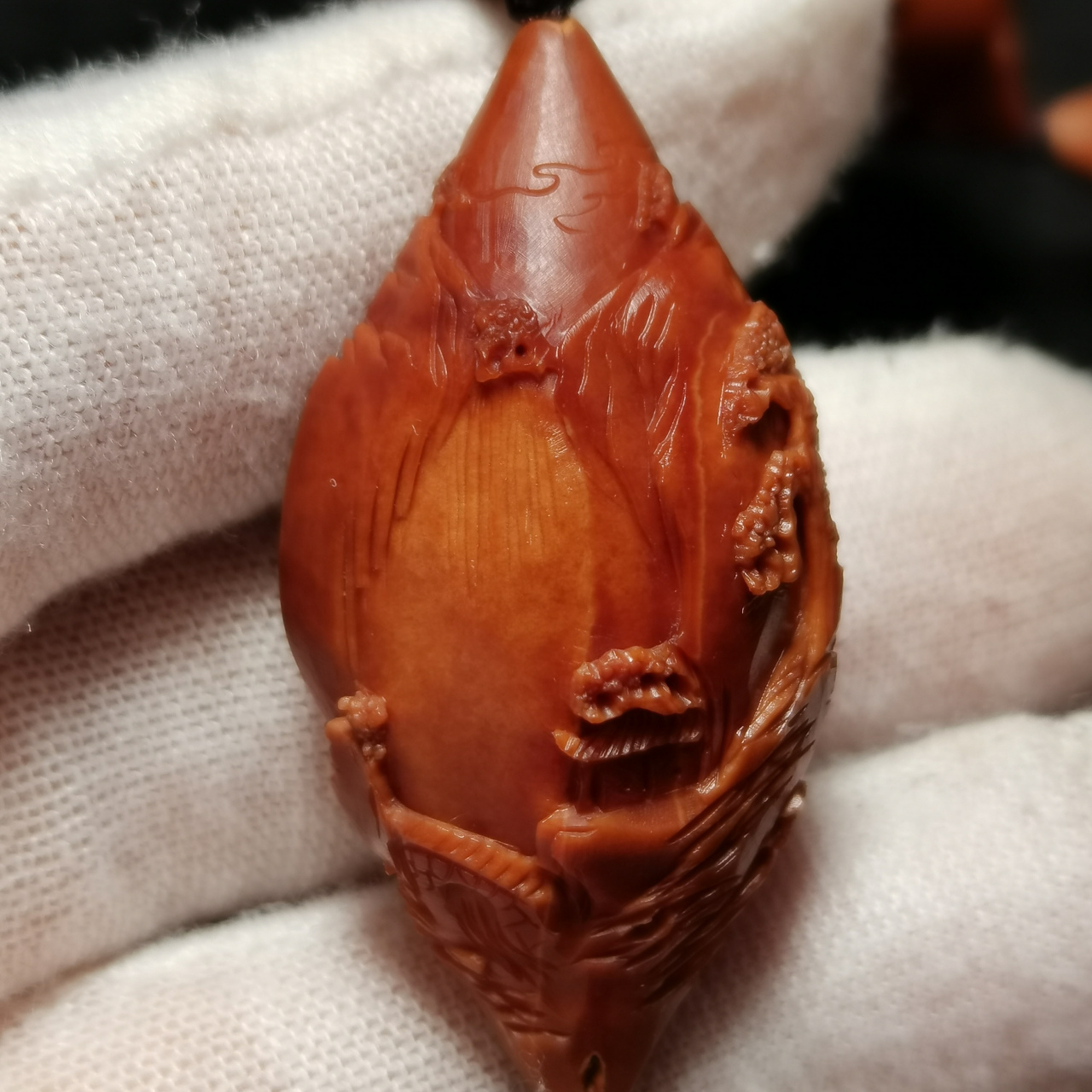 橄榄核雕梅林大榄风景山水手工艺品