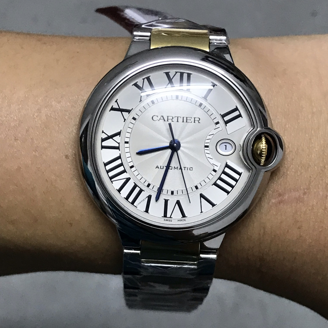 v6厂蓝气球自动机械男表,2824自动上链机械机芯,蓝宝石玻璃,鱼眼效果