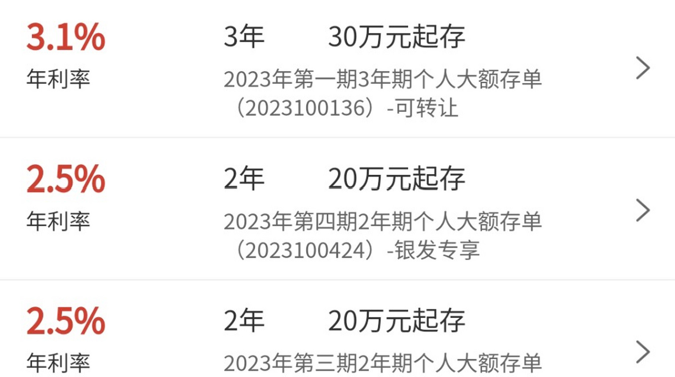 2023年5月工商銀行最新大額存單利率: 20萬起存: 存期1個月利率為1.