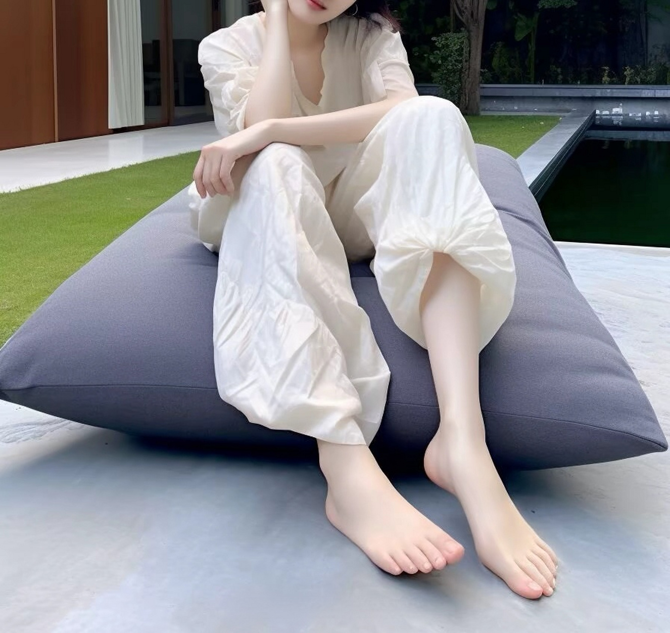 冰清玉洁的白脚丫,穿上这样的灯笼裤,那叫一个清爽!那叫一个绝配!