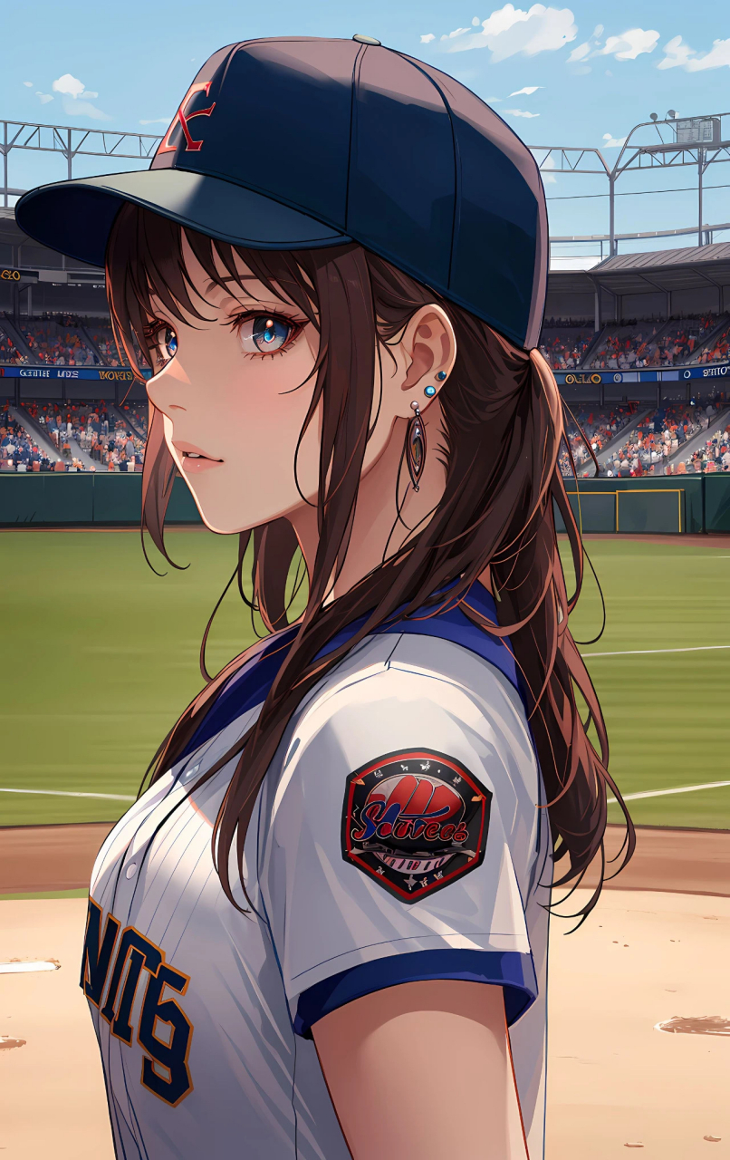 动漫壁纸# 棒球服女孩～下篇