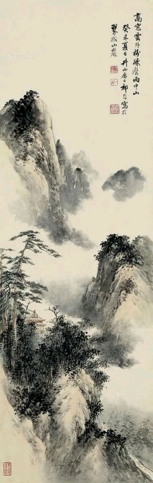 民国大画家|祁井西山水画