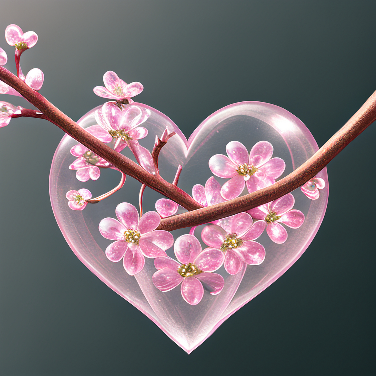 晶莹剔透的爱心花