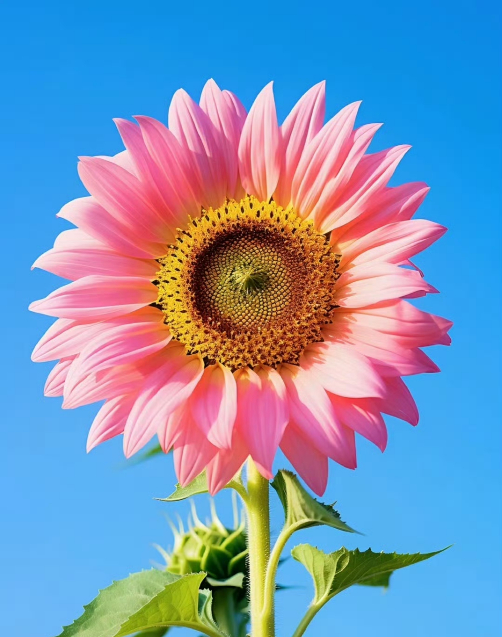 粉色的向日葵盛开时,最美最好的时光! #全民ai创作节