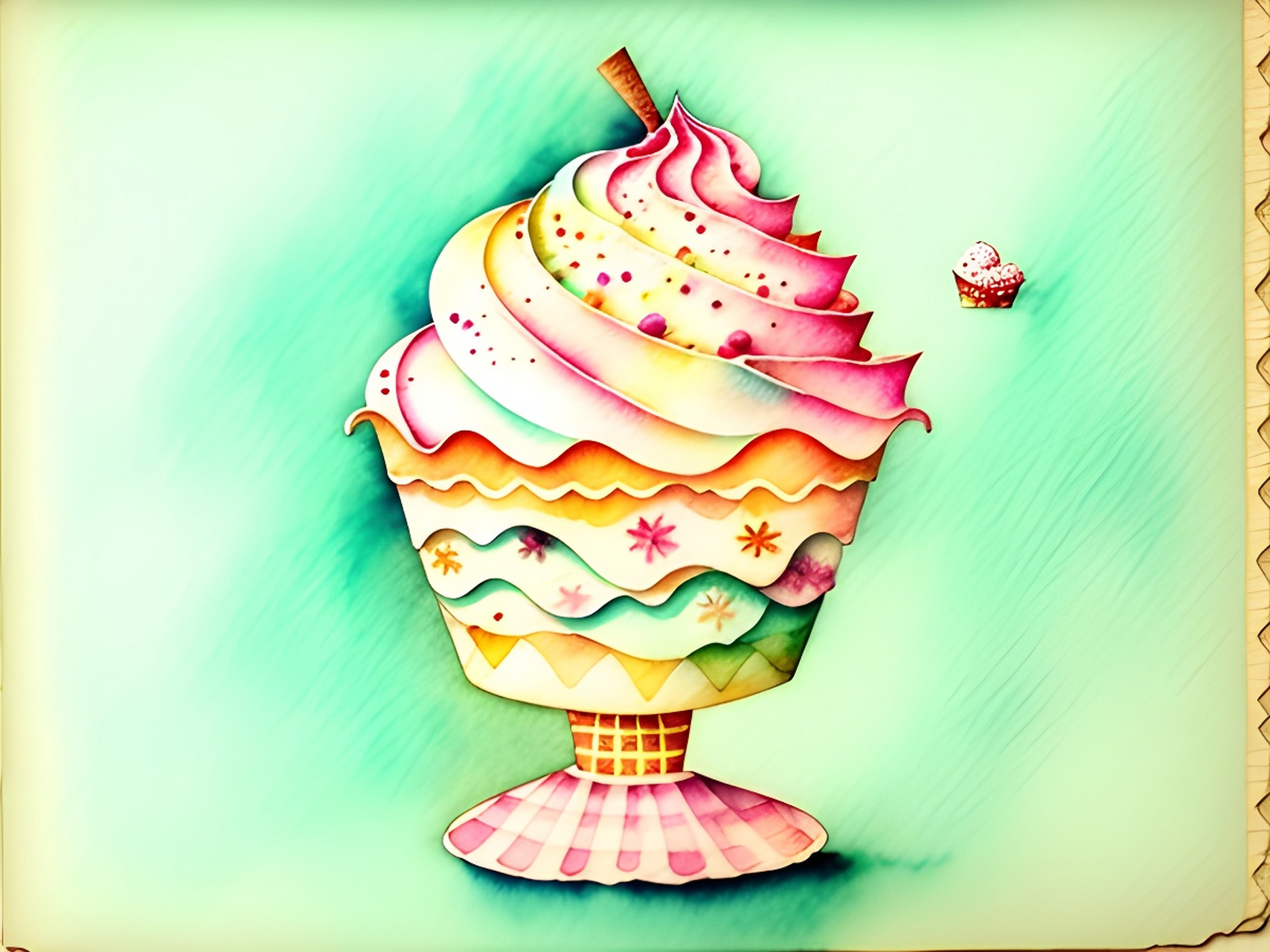 冰淇淋壁纸[比心][比心] #二次元美图#  #冰淇淋#  #百度ai绘图黑科技