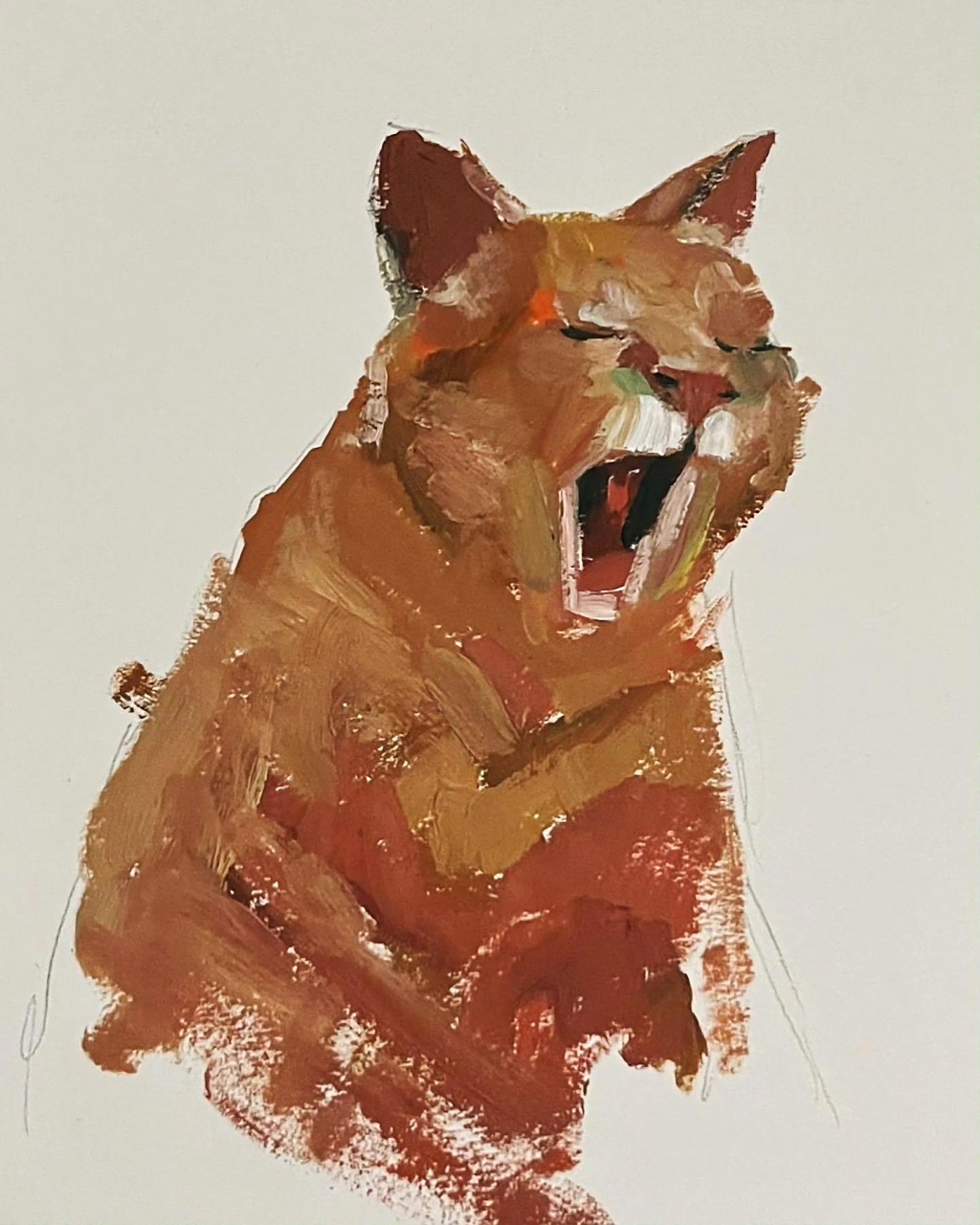 国外一位大师画的猫咪,原谅我不知道好在哪里,谁来解读下#油画# #绘画