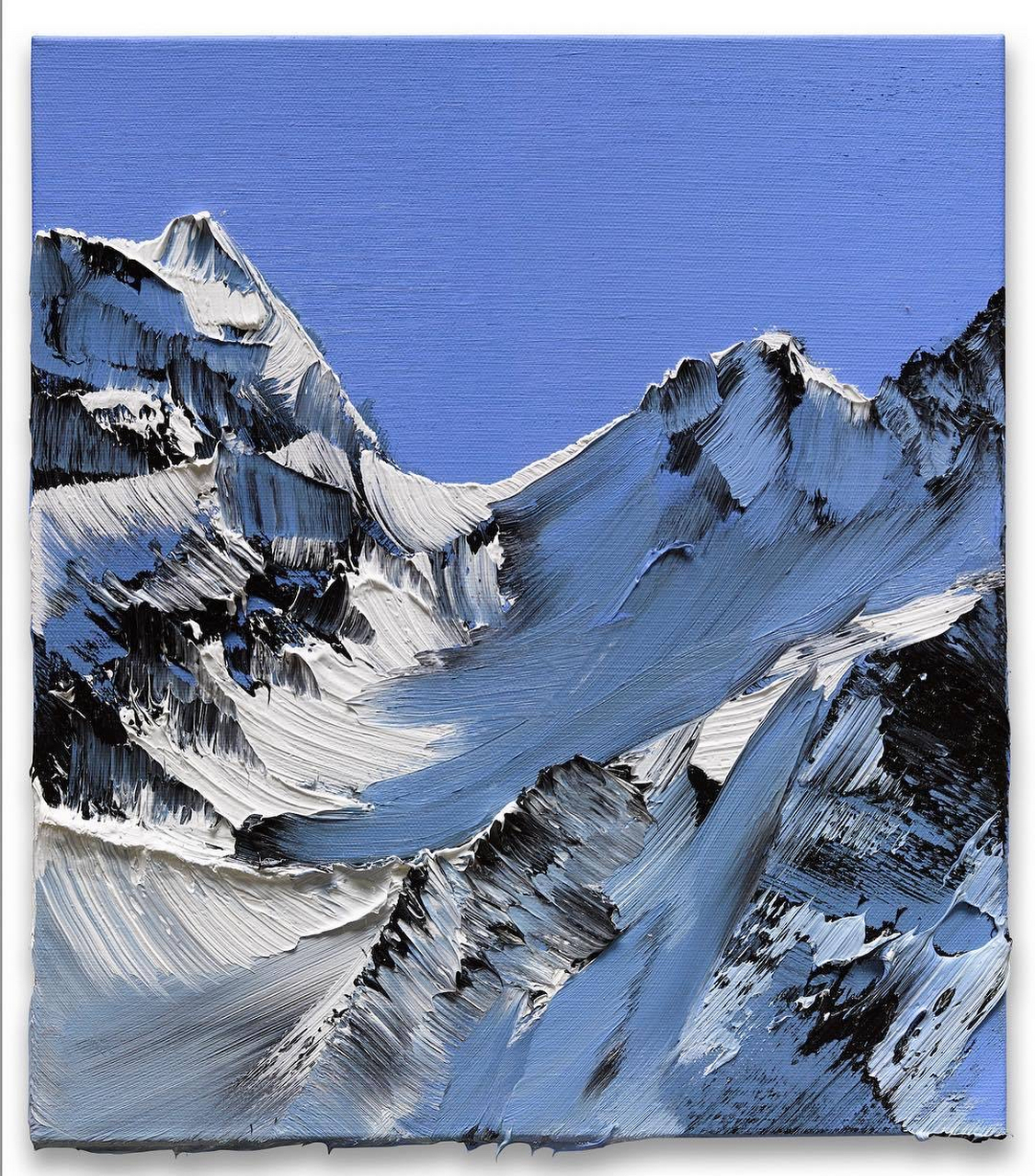 刮刀雪山,寥寥几笔,光感和质感全部出来了!