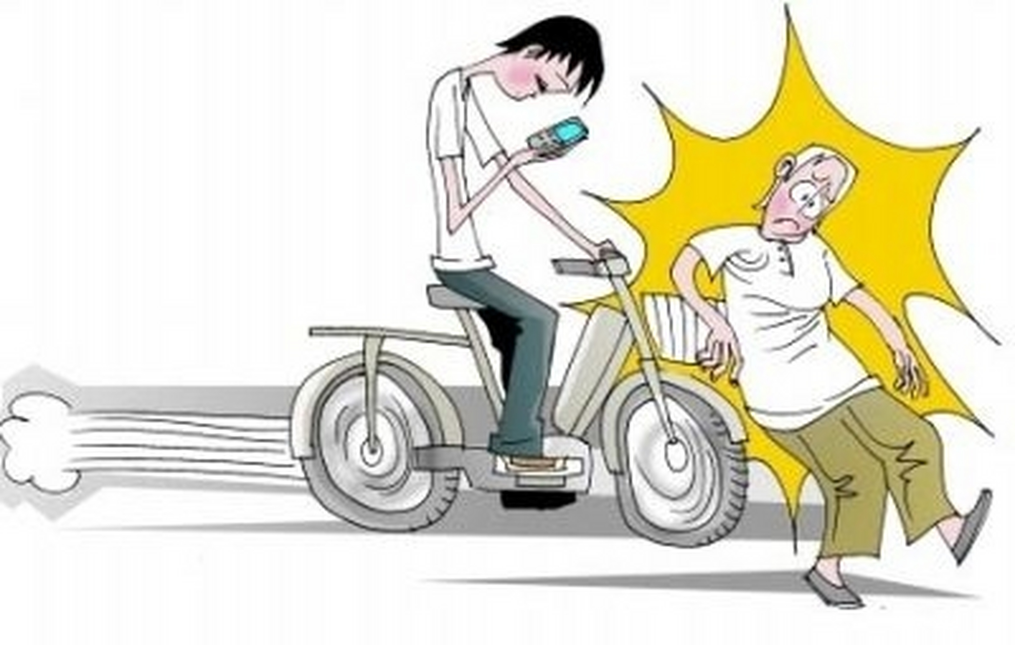 他(她)一手骑车,一手打着电话,脸上阴晴圆缺,变化莫测,有的笑,有的吵