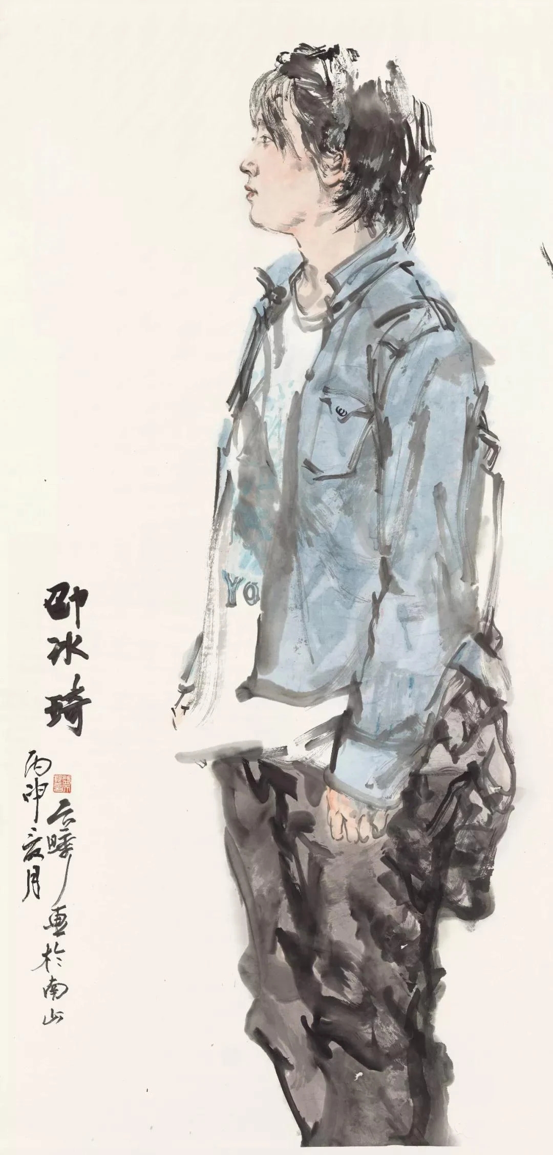 国美盛天晔,博士画家,写一笔朴素自然的水墨人物画