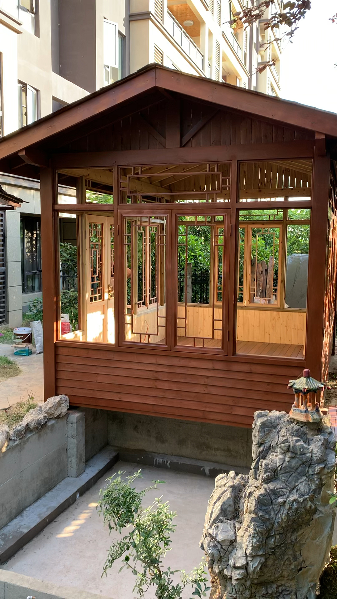 防腐木.茶室.芬兰木.园林景观