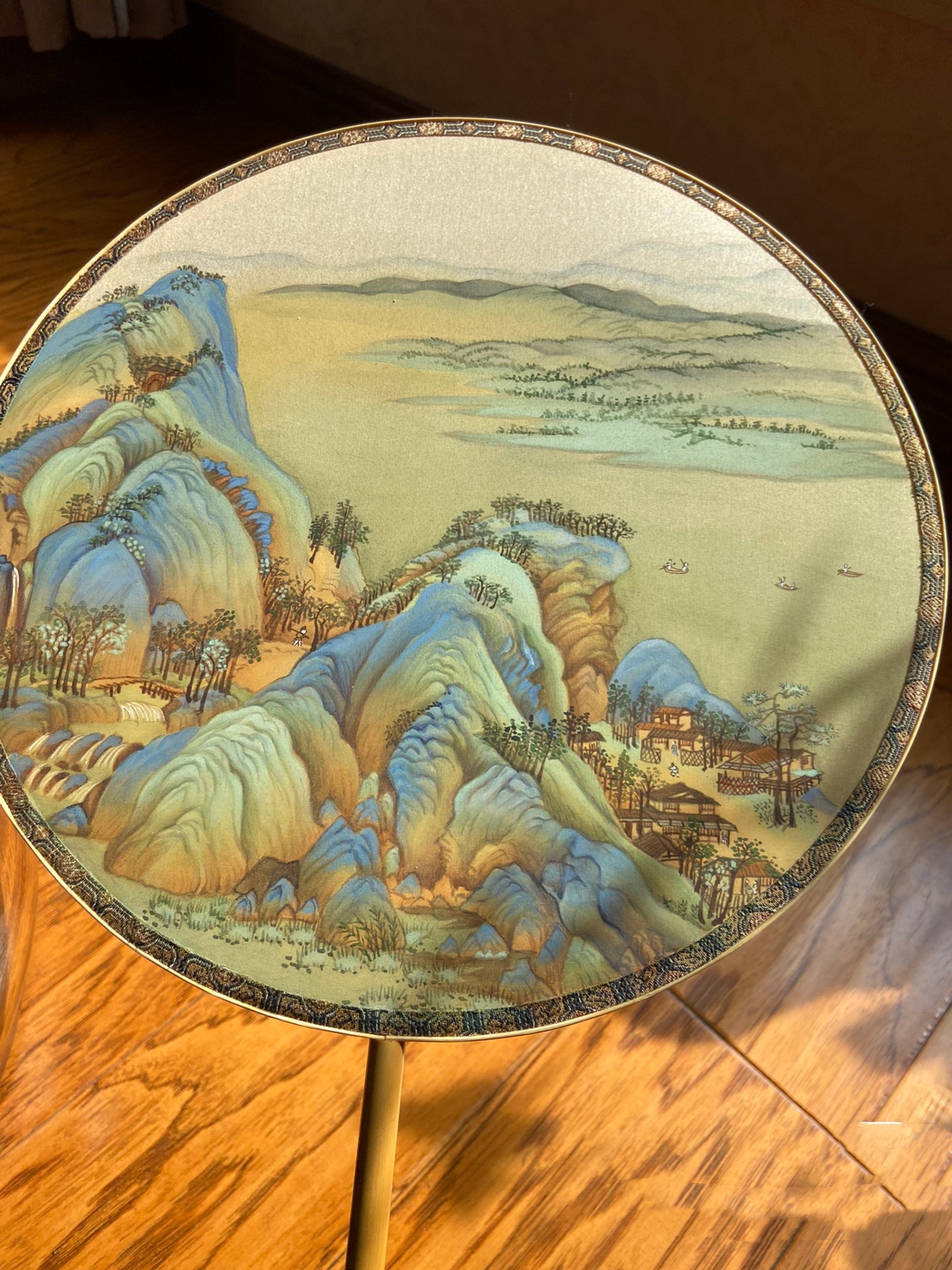 吴星老师教你画团扇青绿山水,《千里江山图》局部临摹(一)