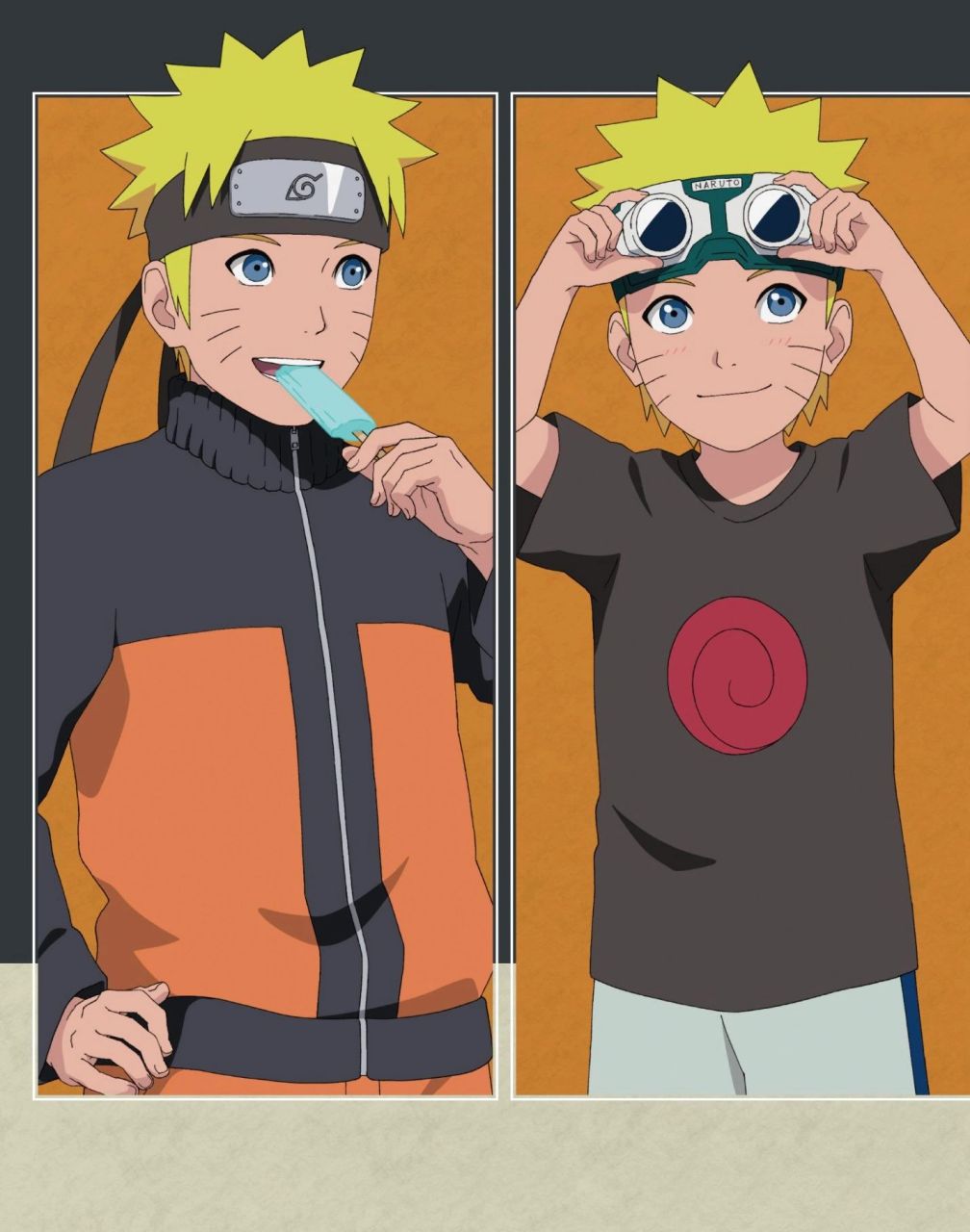 火影忍者# 鸣人与佐助,见到自己的小时候一定会感慨万千吧.