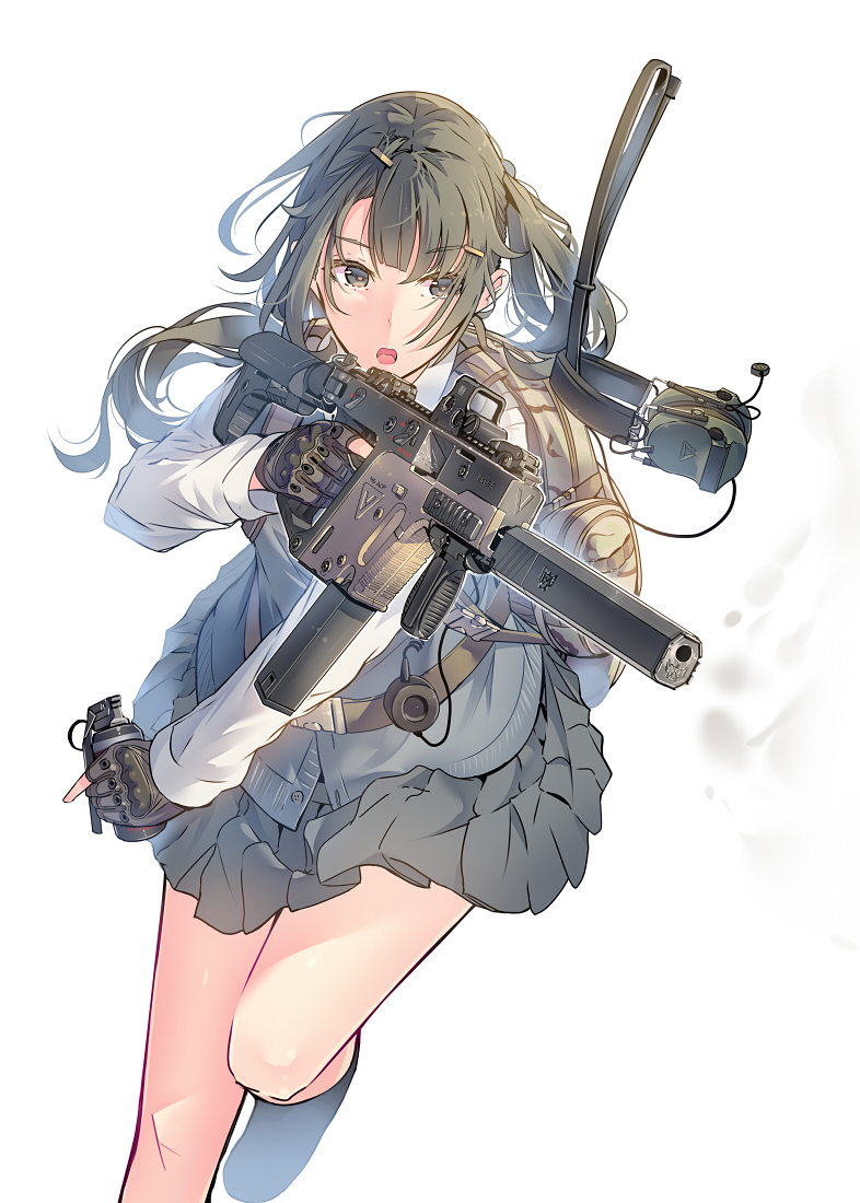 动漫美图:武装女子高生,枪械少女美图合集