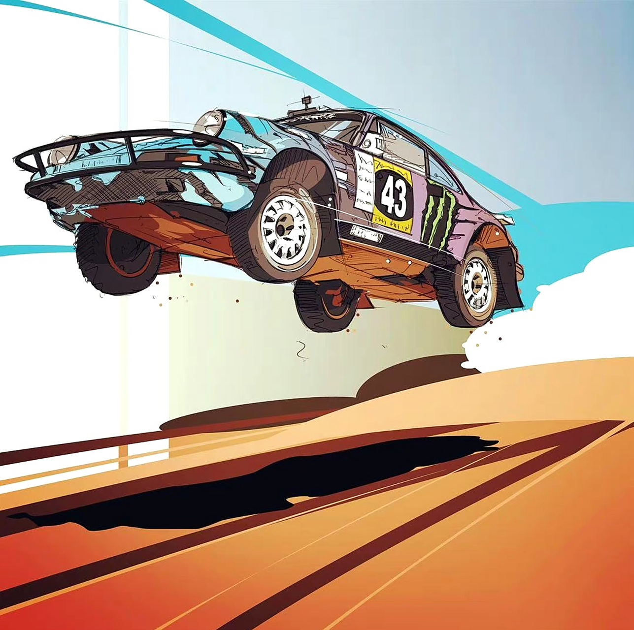 一组赛车绘画作品欣赏,展现了速度与力量,by craig justice.