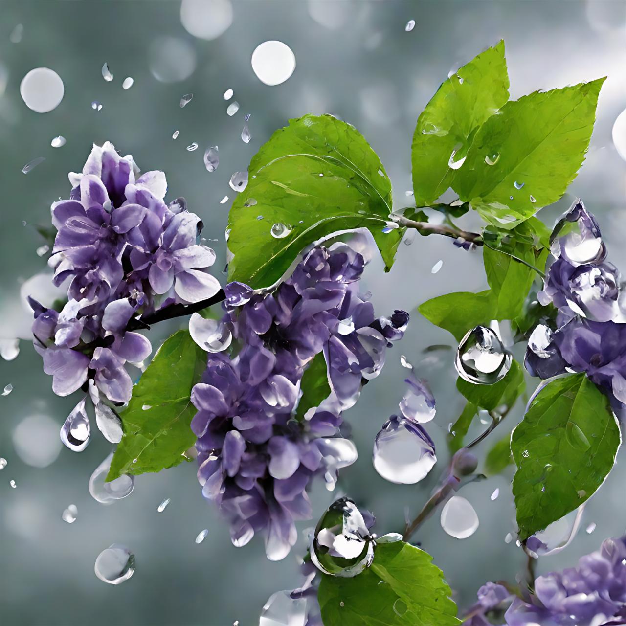 雨中的紫丁香#紫色丁香花