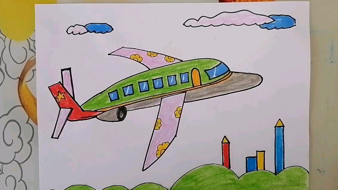 中国自己的大飞机儿童画