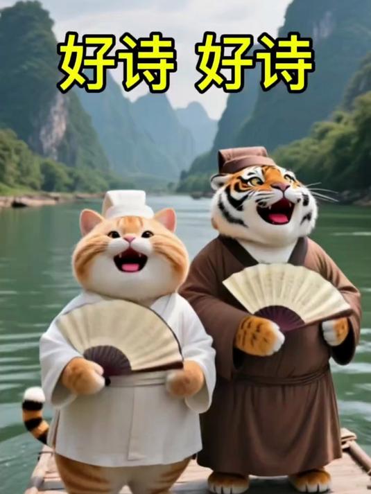 胖橘胖虎给大伙,各吟诗一首