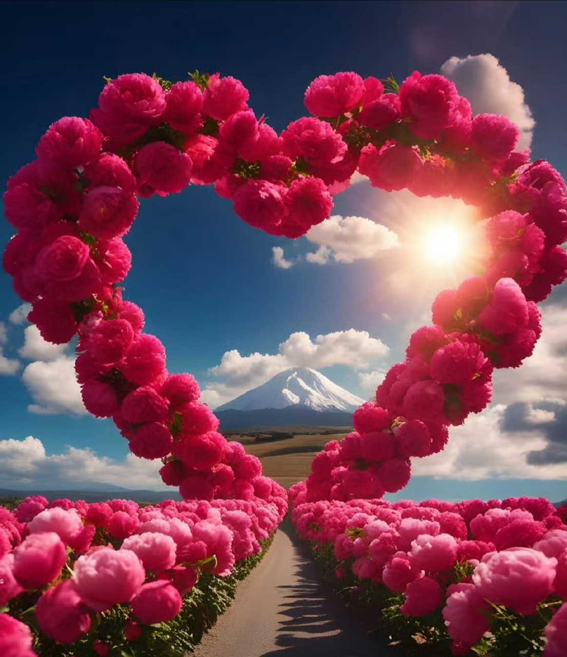 唯美浪漫爱心花海壁纸