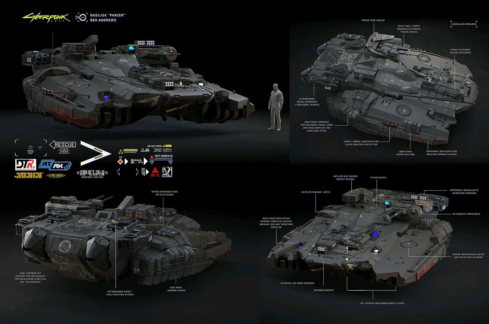 游戏《赛博朋克2077》中的魔蜥武装运输车设定欣赏.