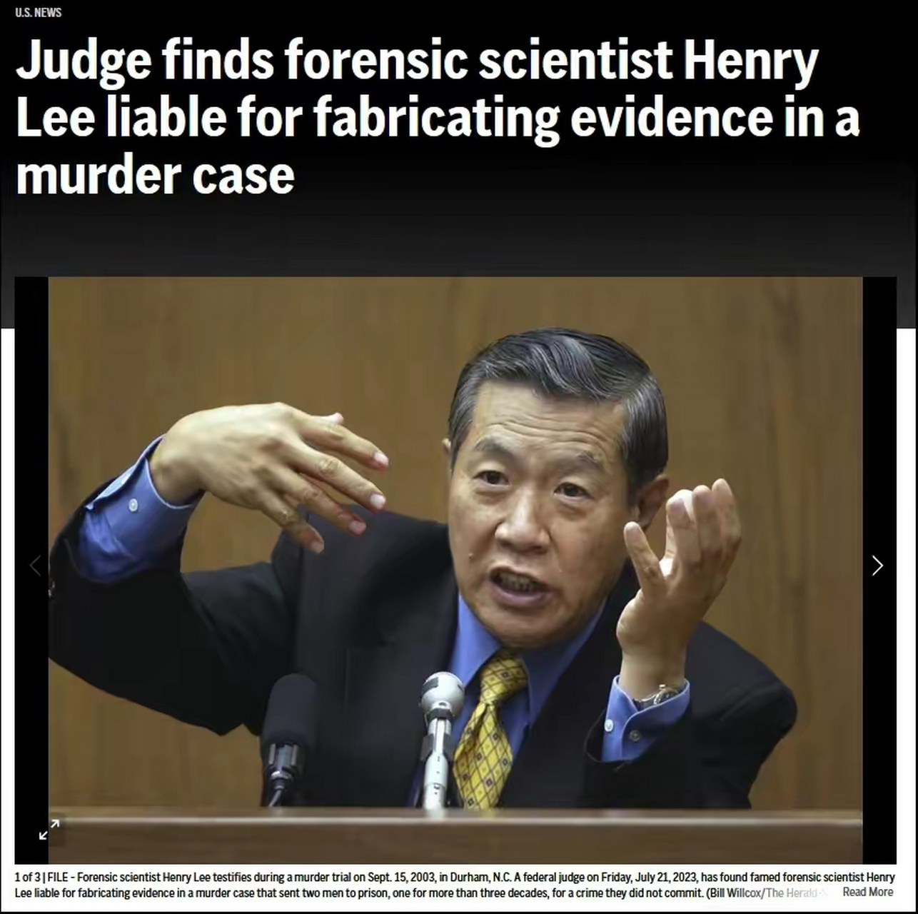 根据美联社报道,美国法官21日判决旅美刑事鉴识专家李昌钰在1985囊换