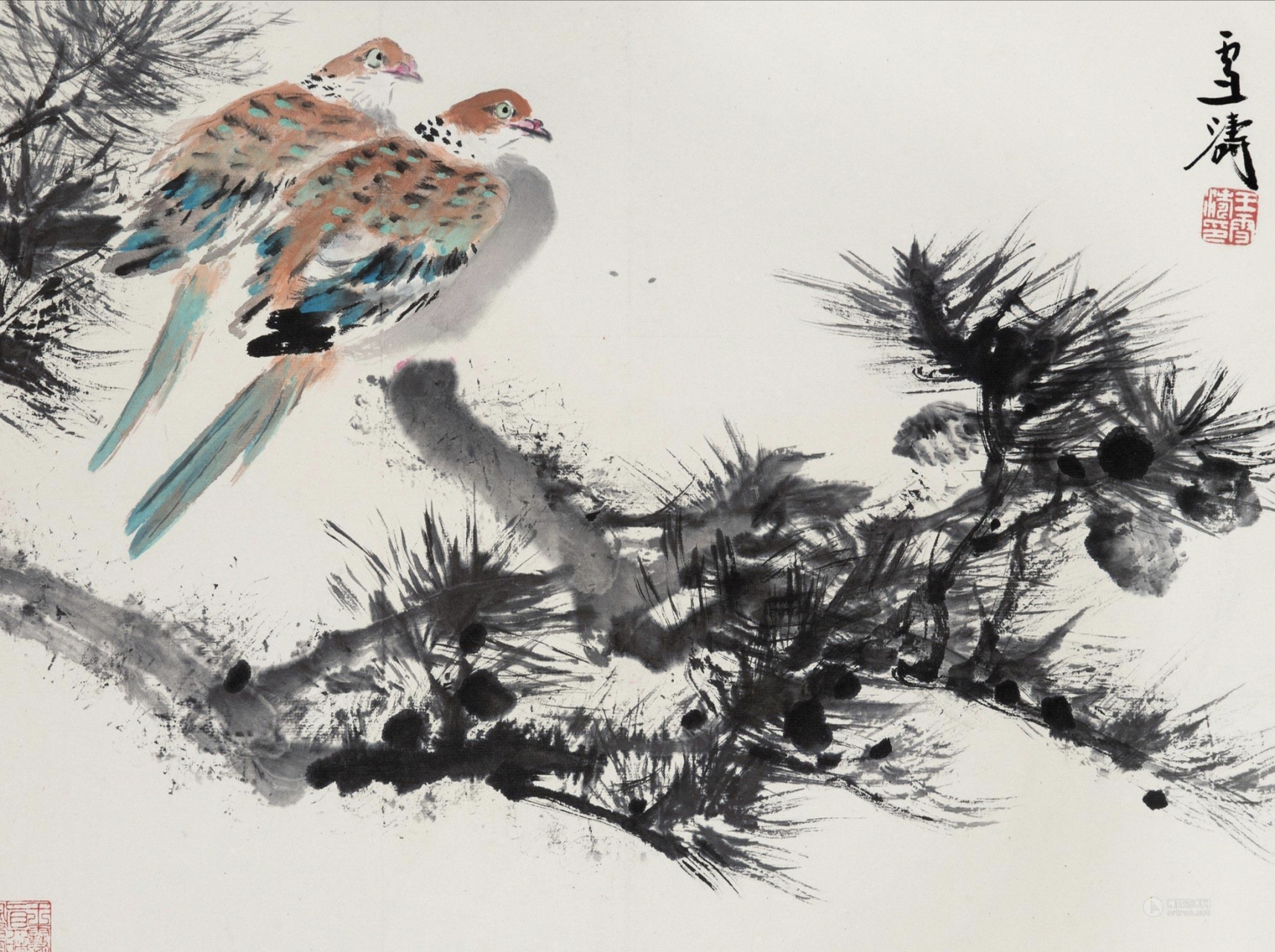 王雪涛先生松树欣赏[心][鲜花][鲜花][心][鲜花][鲜花]